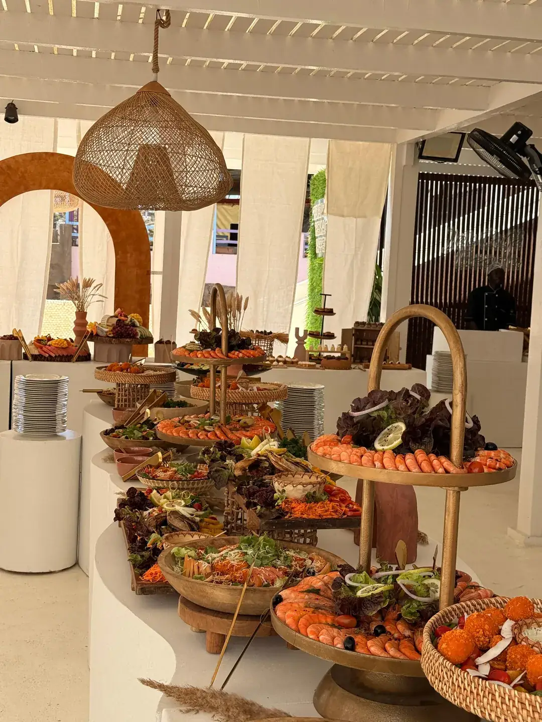 Le buffet de fruits de mer à étages